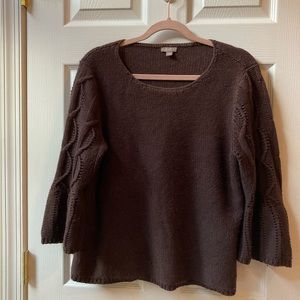 Cozy Knit Chocolate Brown Sweater | J. Jill women’s large